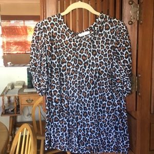 ALC LEOPARD TEE WITH PUFFED SLEEVE DETAIL